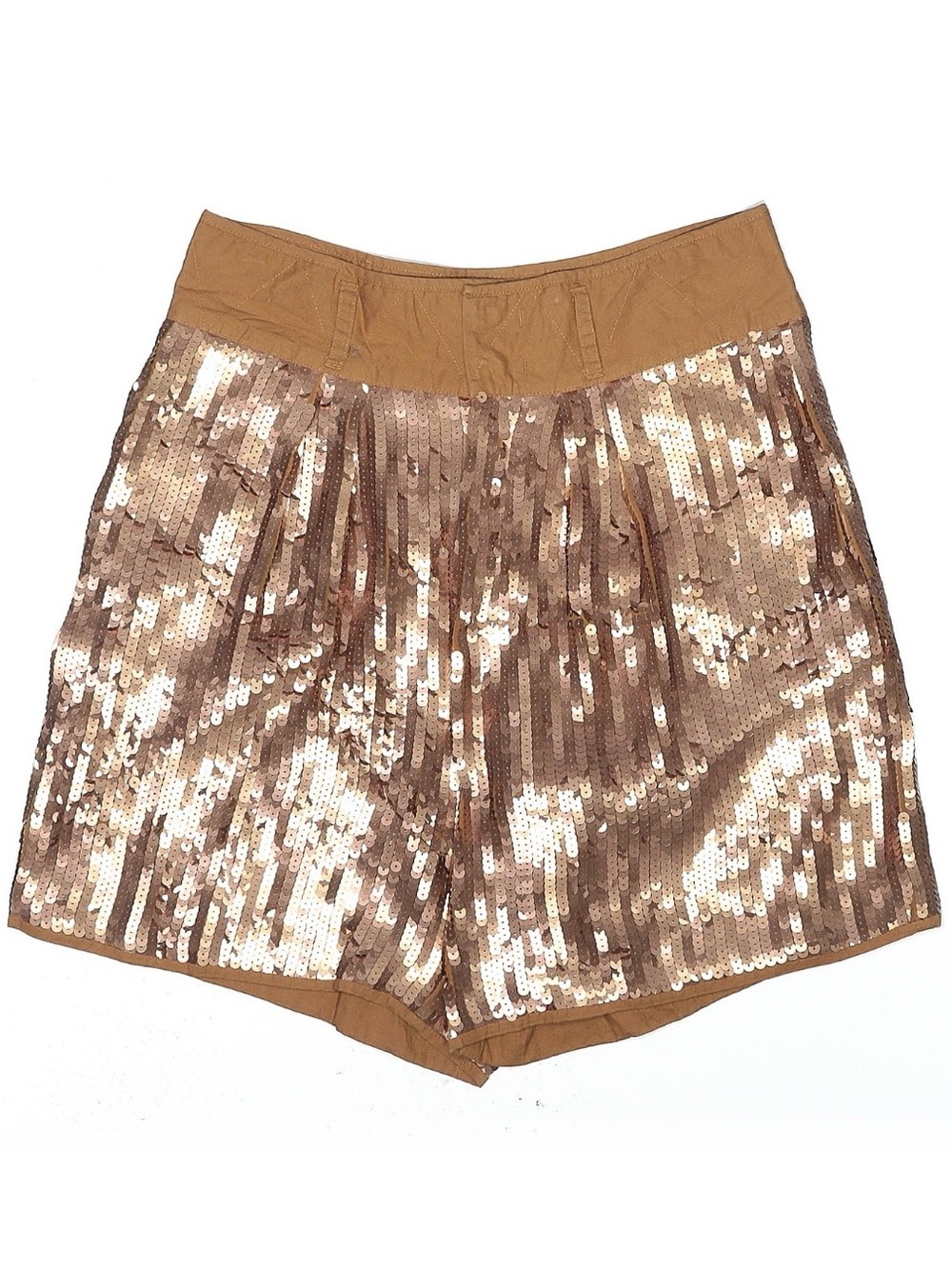 See By Chloe Rose Gold Sequin Bermuda Shorts